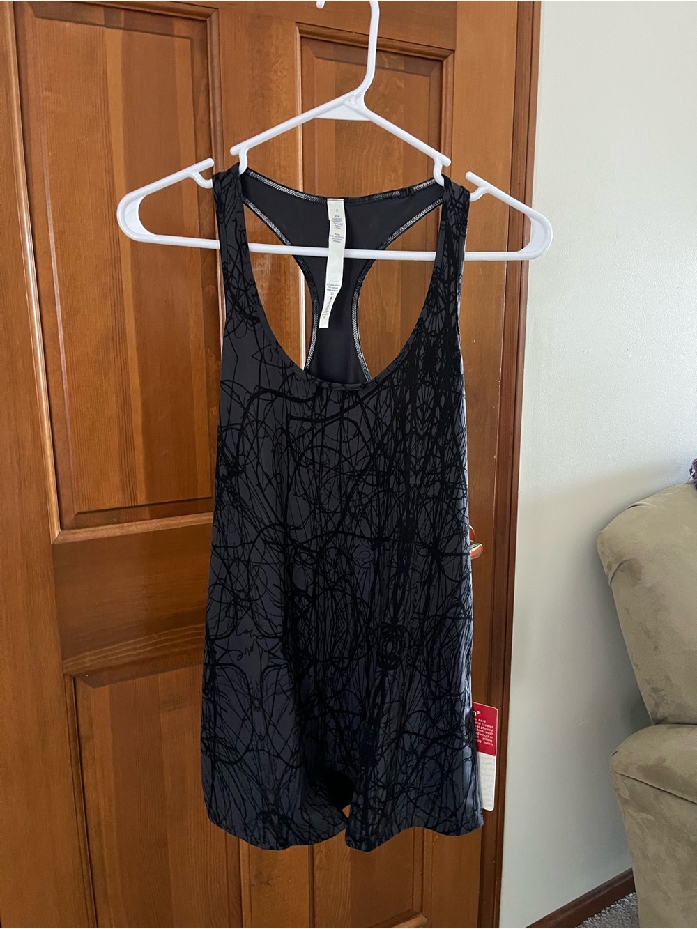 lululemon athletica Black/Gray Abstract Cool Racerback